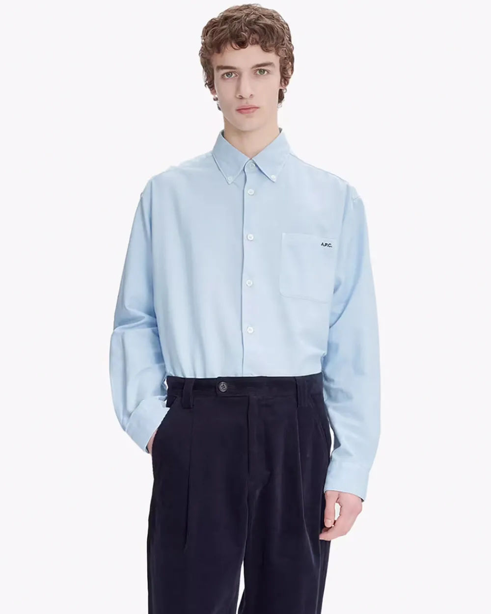 A.P.C. Chemise Mateo Logo Light Blue Best