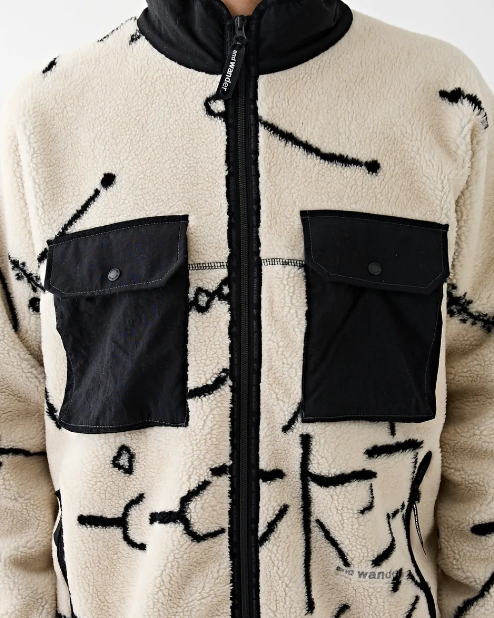 and wander Daijiro OHARA Map Key Boa Jacket Off White Best