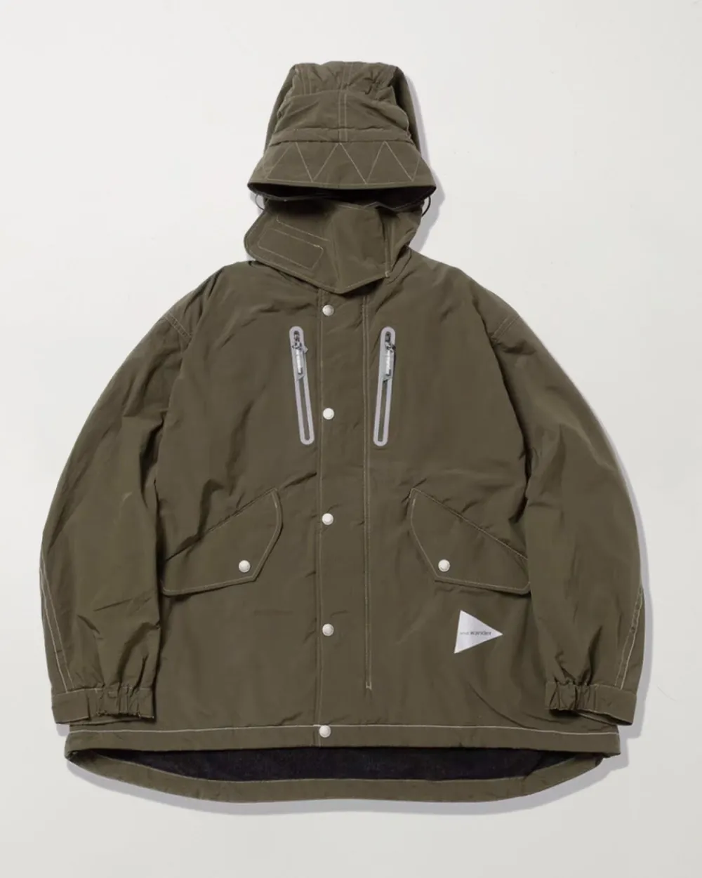 and wander Fishtail Octa Coat Khaki Discount