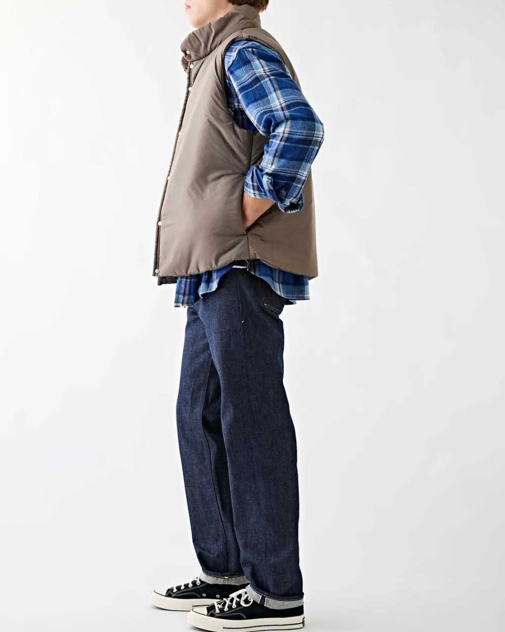 Nonnative Hiker Puff Vest Taffeta Khaki New
