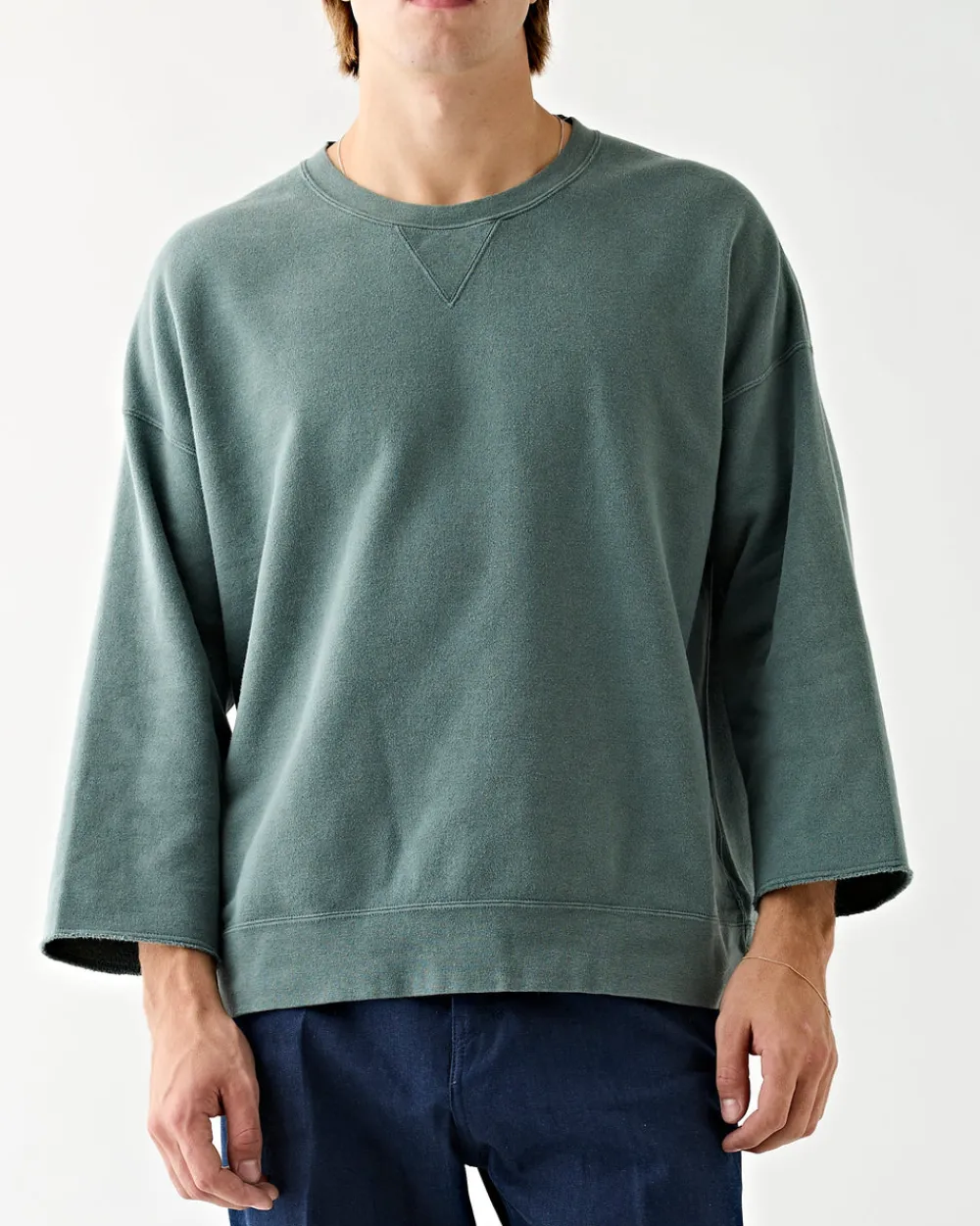 Visvim Jumbo SB Sweat 3/4 (U.D.) Damaged Green Online
