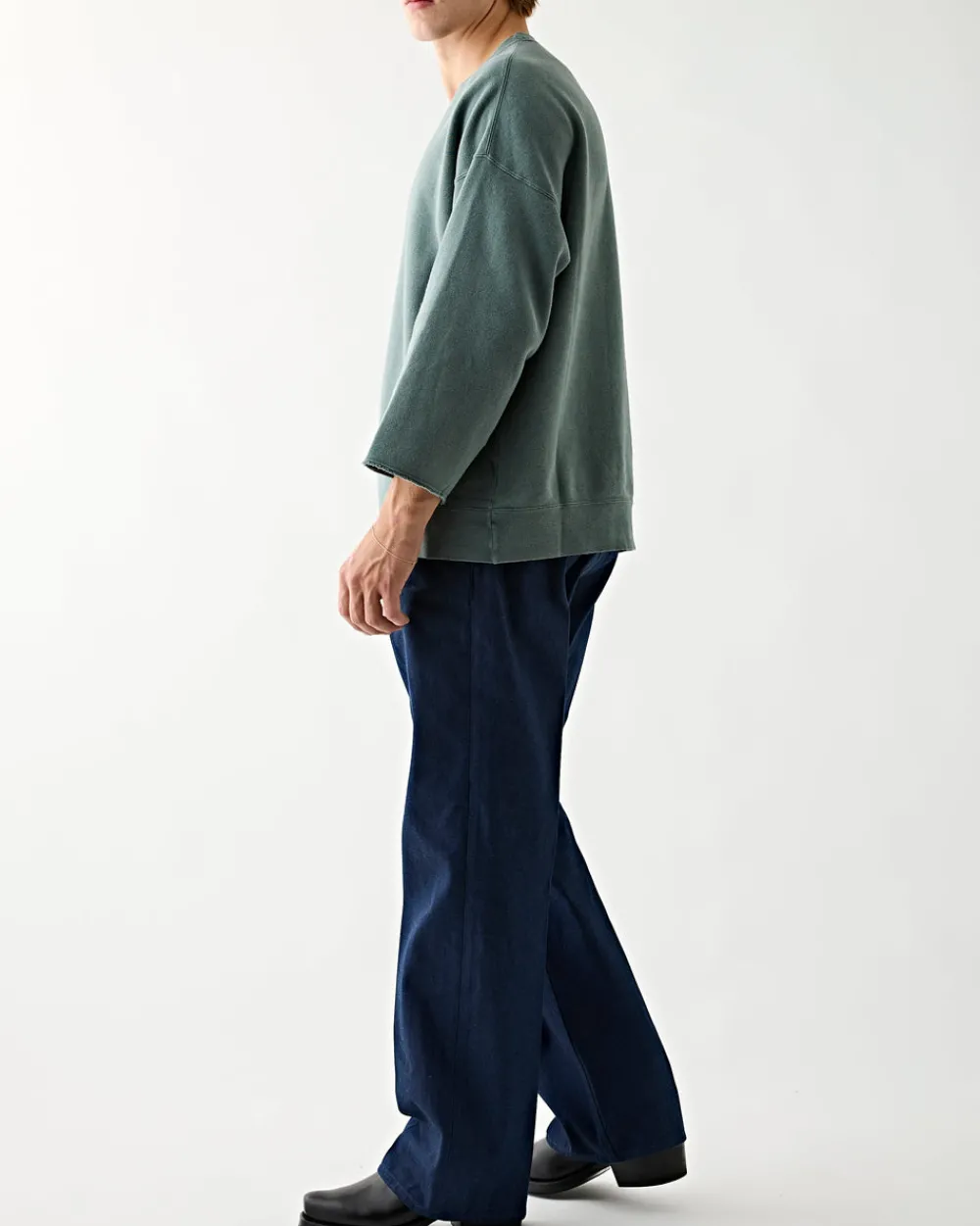 Visvim Jumbo SB Sweat 3/4 (U.D.) Damaged Green Online