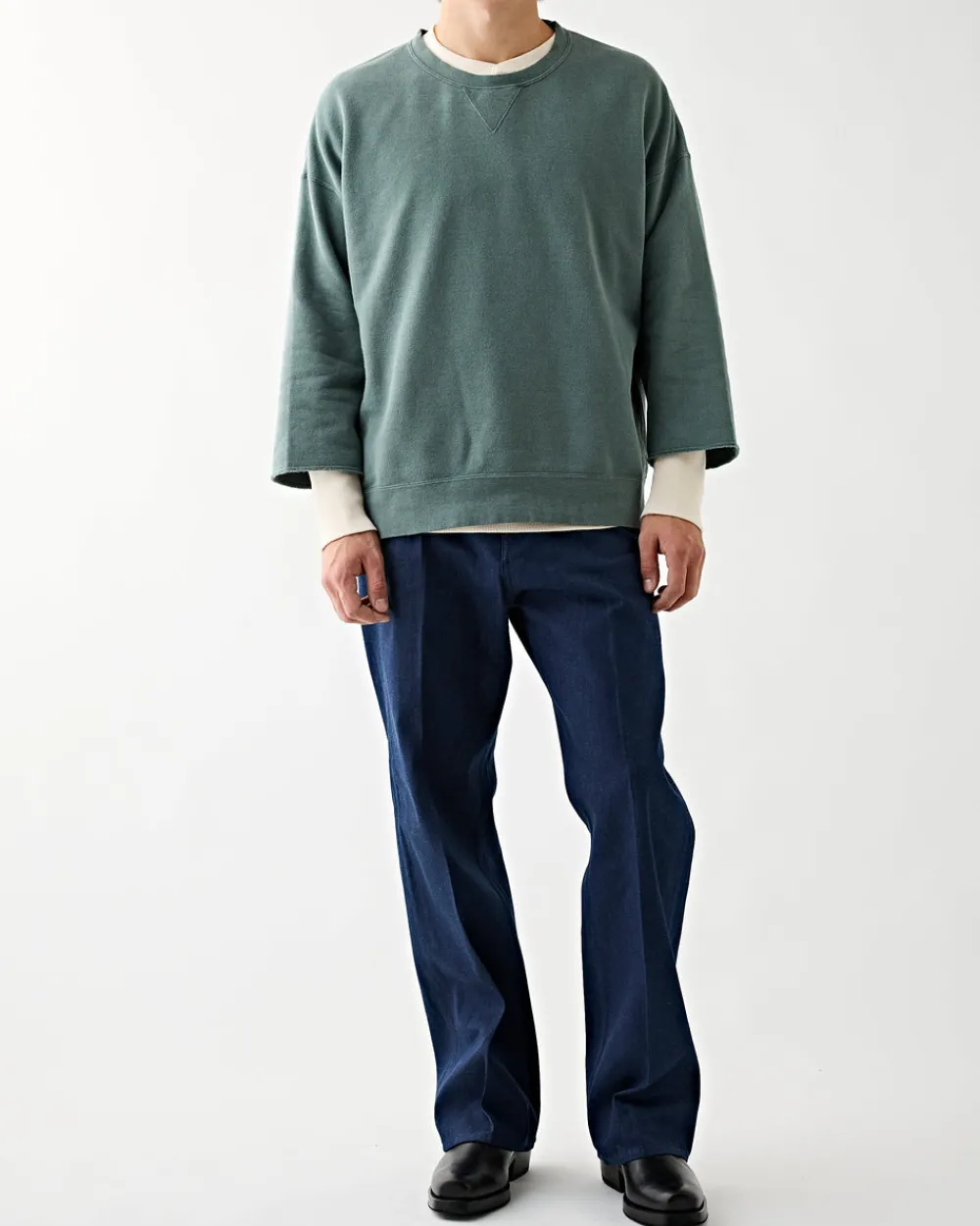 Visvim Jumbo SB Sweat 3/4 (U.D.) Damaged Green Online