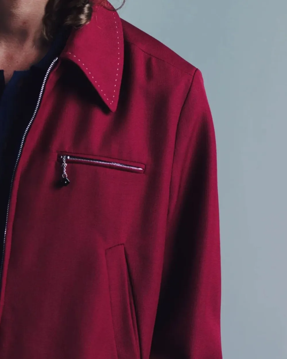 SECOND/LAYER Loco Dice Jacket Burgundy Red Fashion