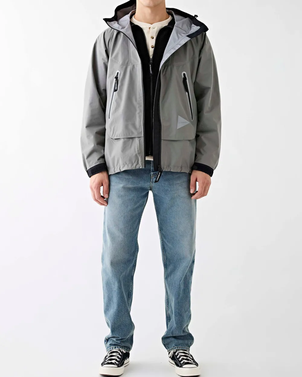 and wander Loose Fitting Rain Jacket Grey Online