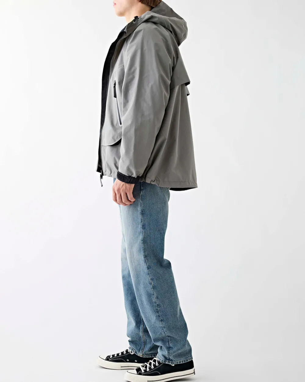 and wander Loose Fitting Rain Jacket Grey Online