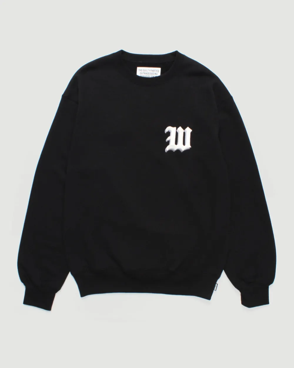 Wacko Maria Middle Weight Crew Neck Sweatshirt (Type-2) Black Best