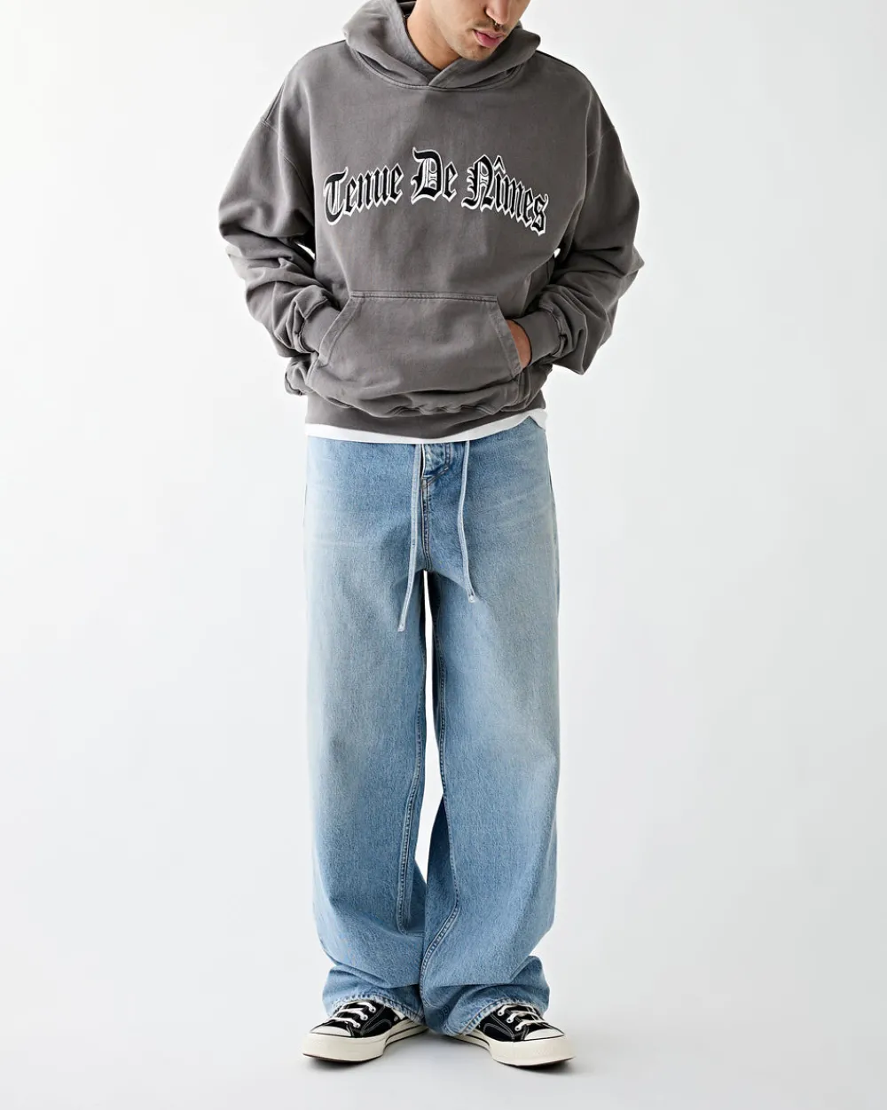 Tenue de Nîmes Ozzy Oversized Hoodie Pigment Dye Grey New