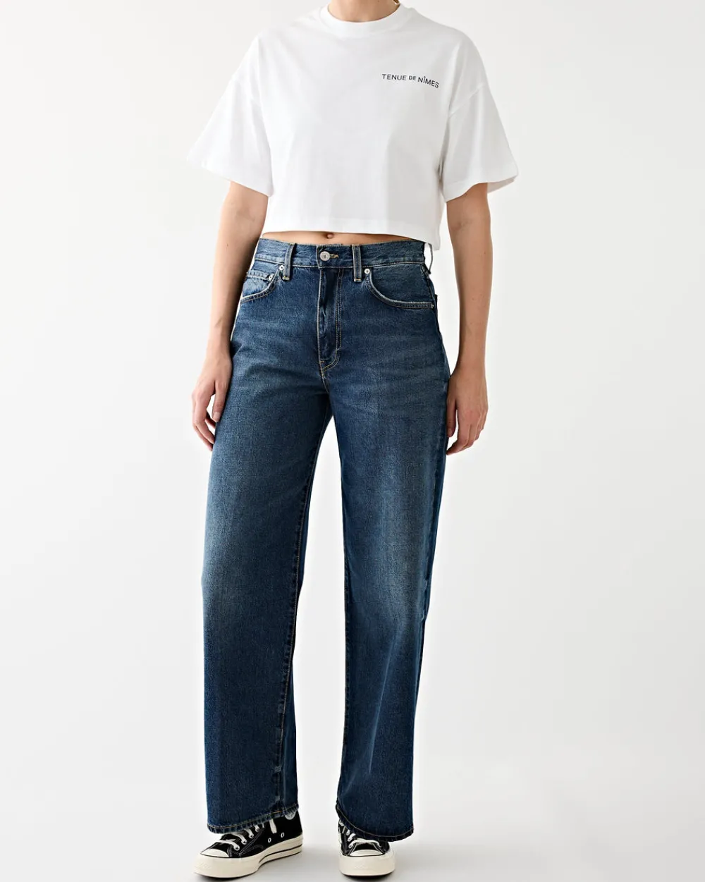 Tenue de Nîmes Roxy Oversized Cropped Tee White Sale