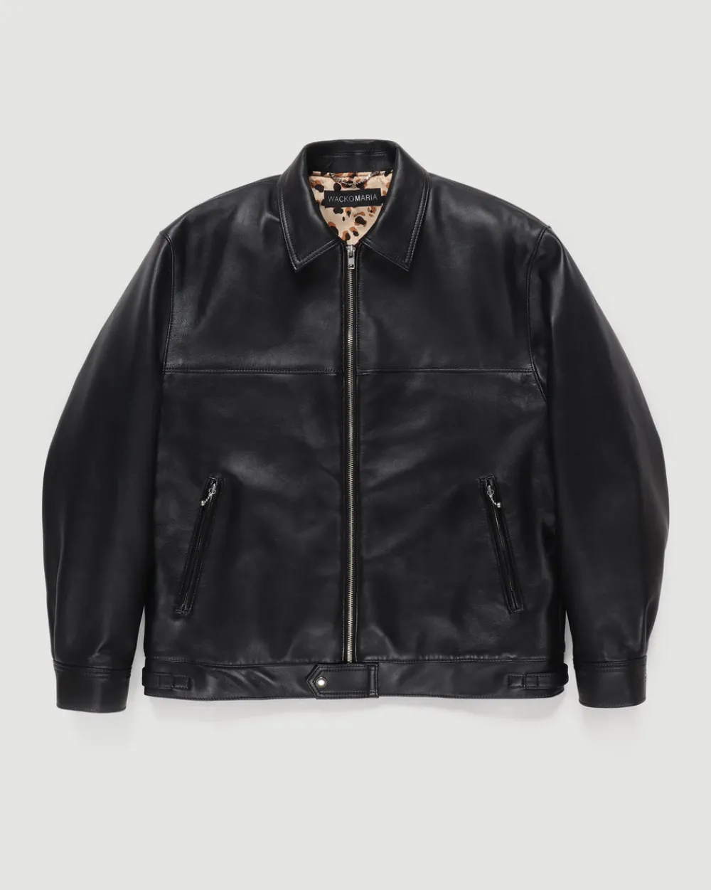 Wacko Maria Single Riders Leather Jacket (Type-2) Black Hot