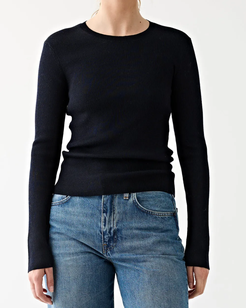 6397 Skinny Rib Crew Midnight Discount