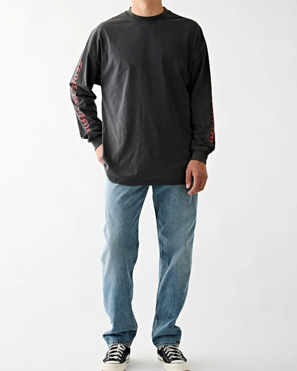 Tenue de Nîmes Slater L/S Tee Black/Red Sale