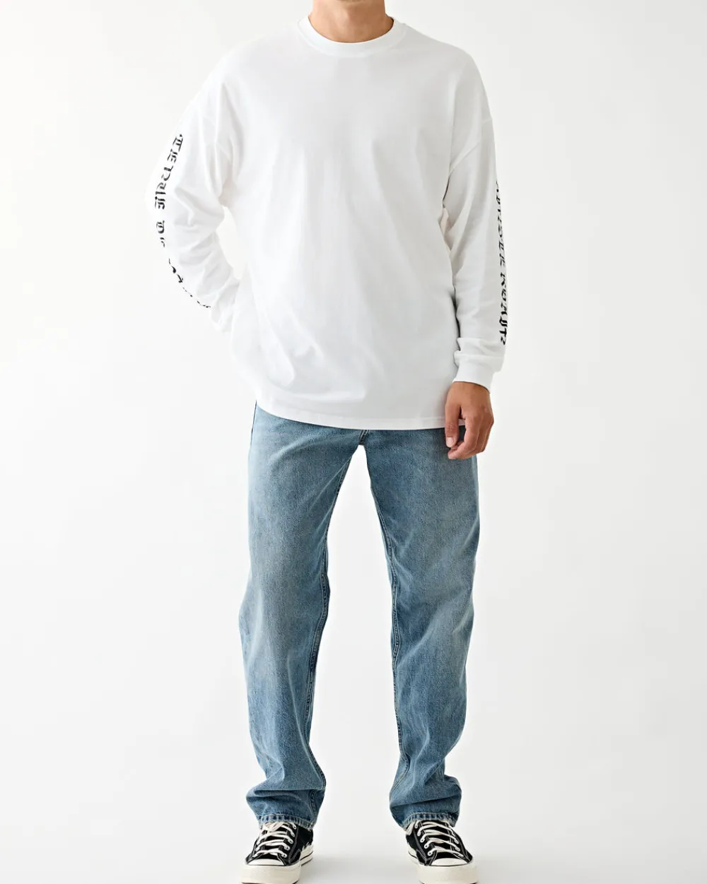 Tenue de Nîmes Slater L/S Tee White/Black Sale