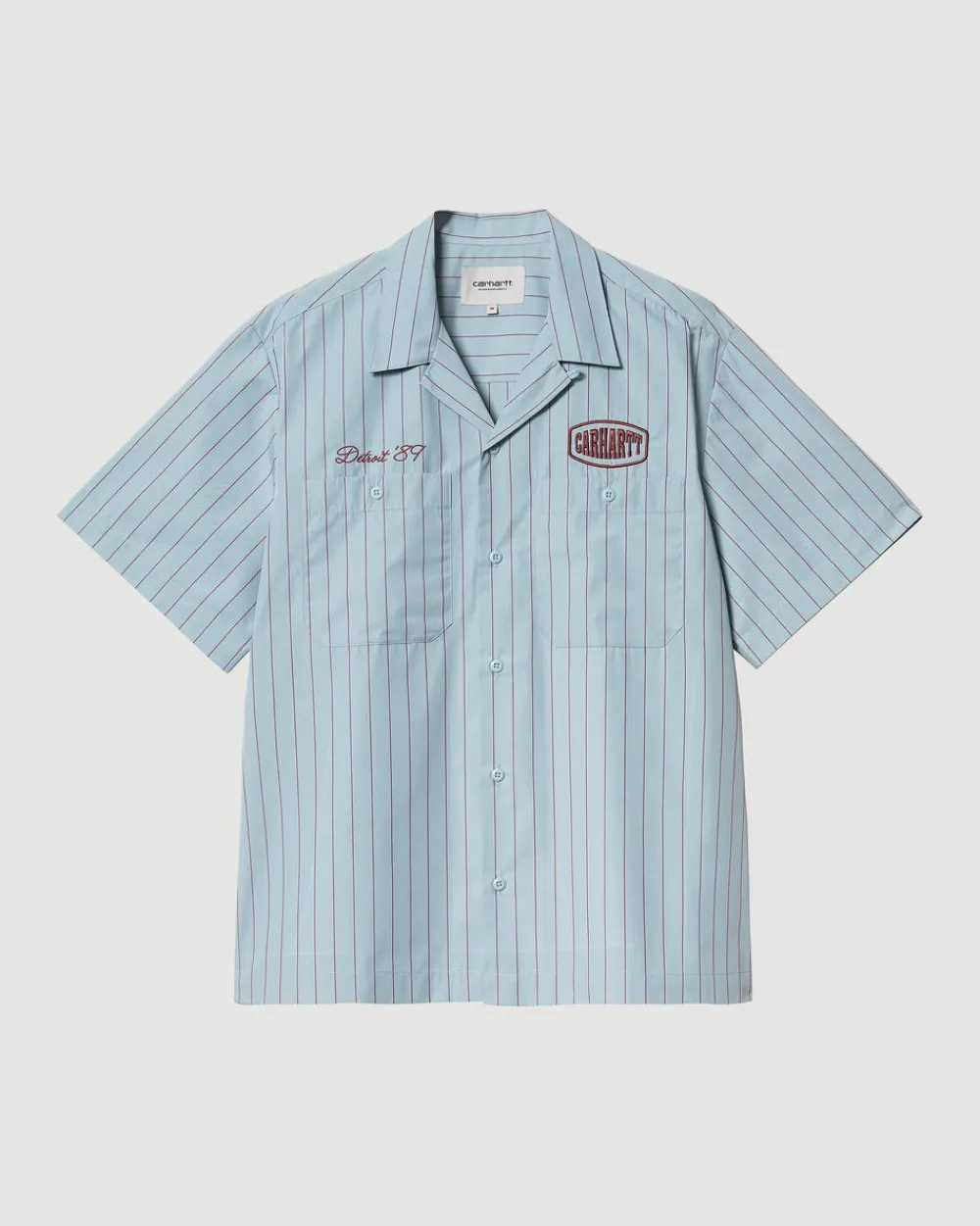 Carhartt WIP S/S Hendry Shirt Mulberry Blue New