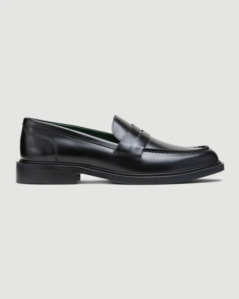 VINNY's Townee Penny Loafer Black Polido Leather Clearance
