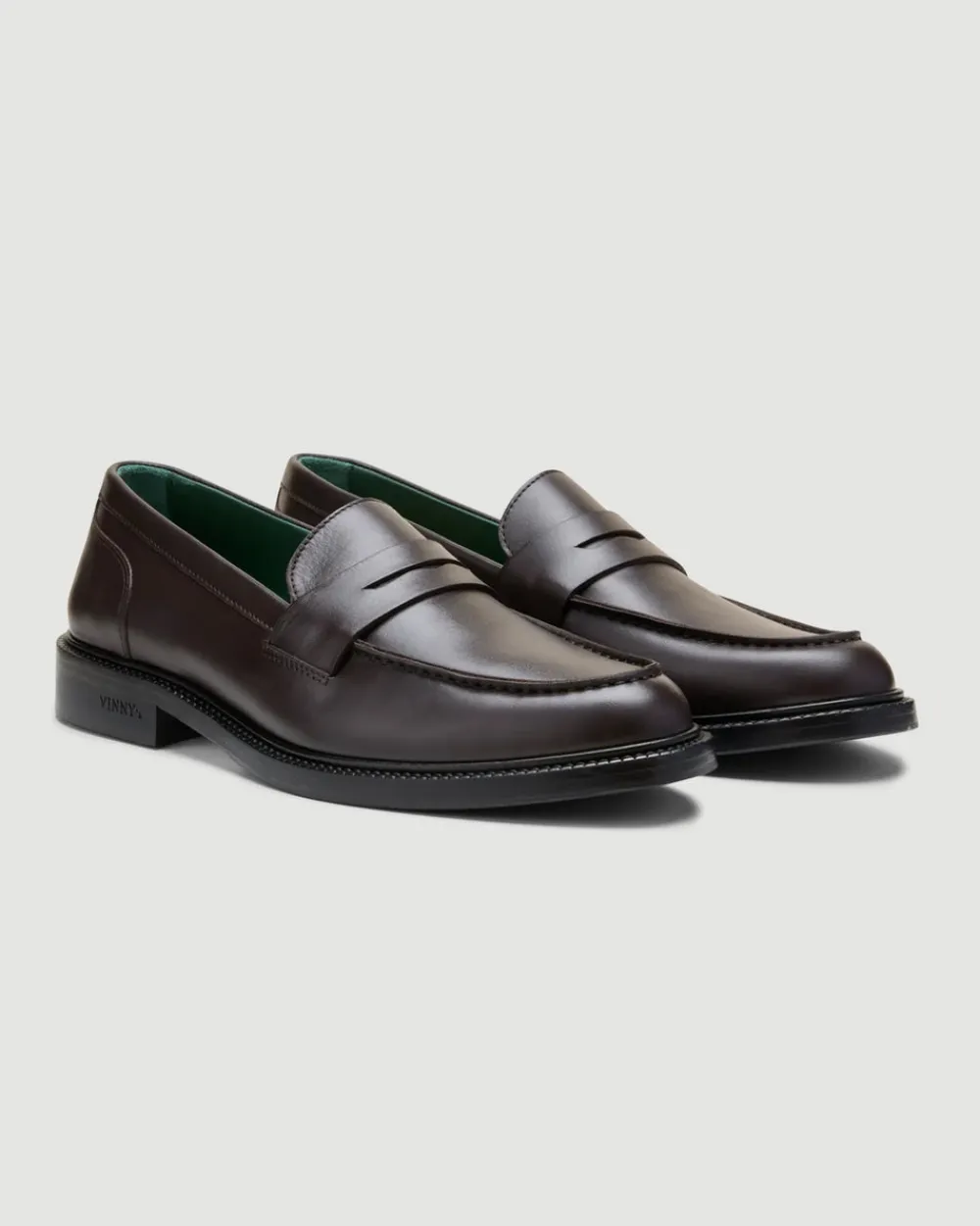 VINNY's Townee Penny Loafer Dark Brown Leather Clearance