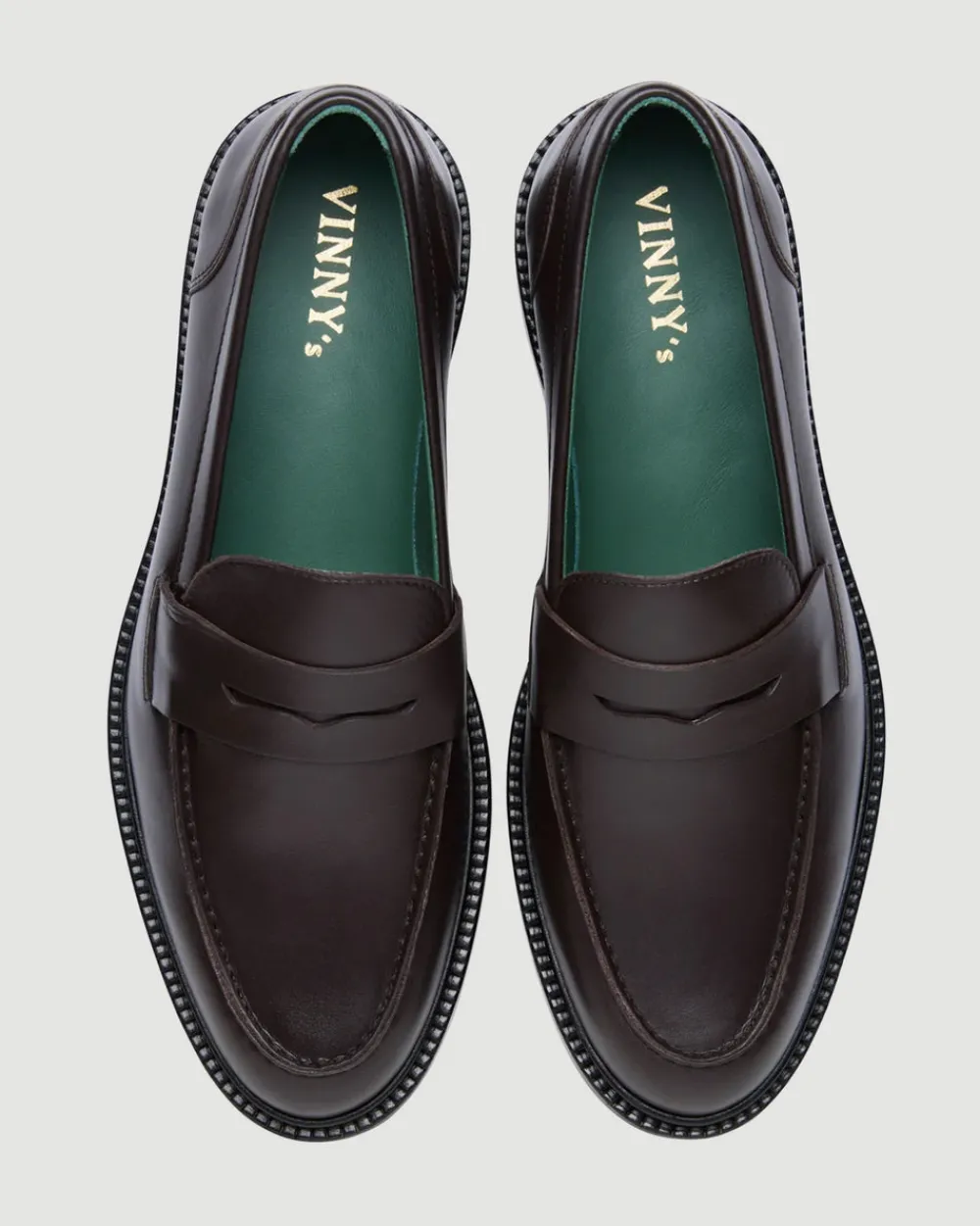 VINNY's Townee Penny Loafer Dark Brown Leather Clearance