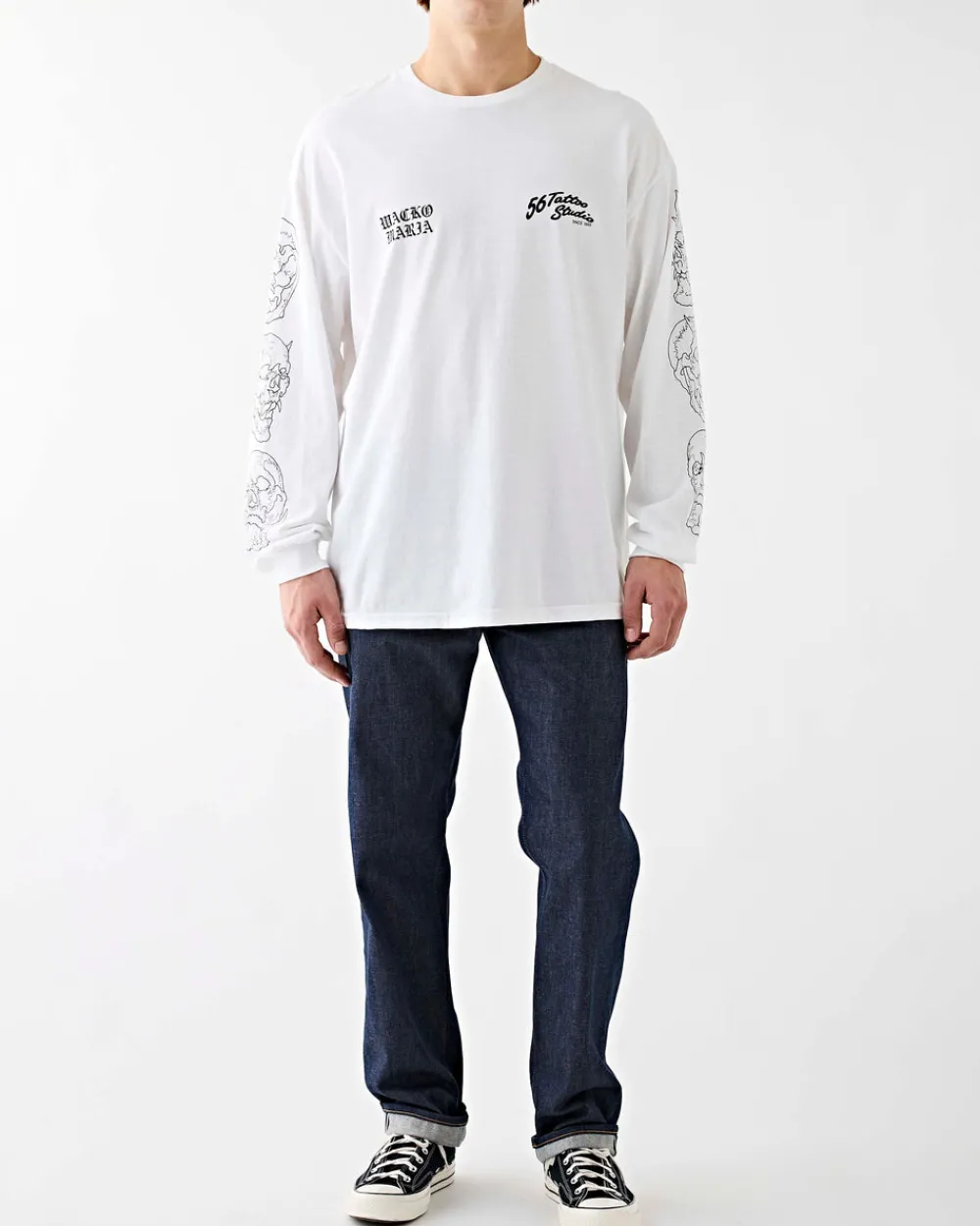 Wacko Maria x 56 Tattoo Studio Long Sleeve T-Shirt White Outlet