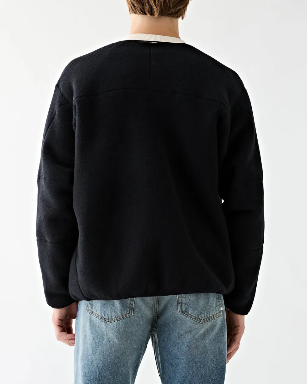 and wander Wool Fleece Cardigan Black Best